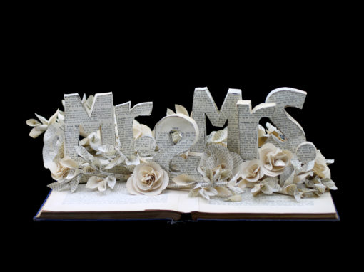 Book Sculpture: Mr. & Mrs. (Custom Request for Wedding)