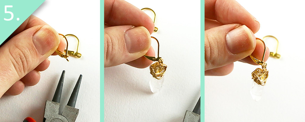 DIY Gold-Dipped Crystal Earrings & Pendant Tutorial - Step 5 - Jamie B Hannigan