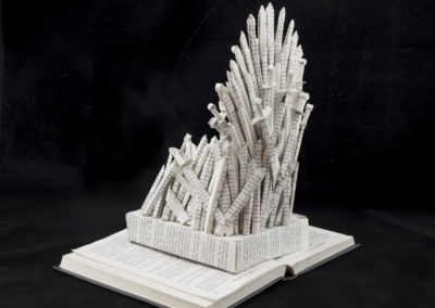 GoT Iron Throne Book Sculpture by Jamie B Hannigan - Back Left View