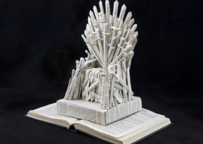 GoT Iron Throne Book Sculpture by Jamie B Hannigan - Front Left