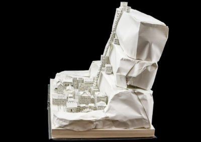 Game of Thrones Book Sculpture: The Wall and Castle Black by Jamie B. Hannigan - Side View