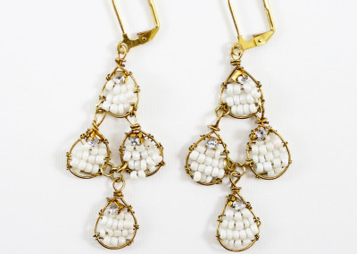 white dangle earrings