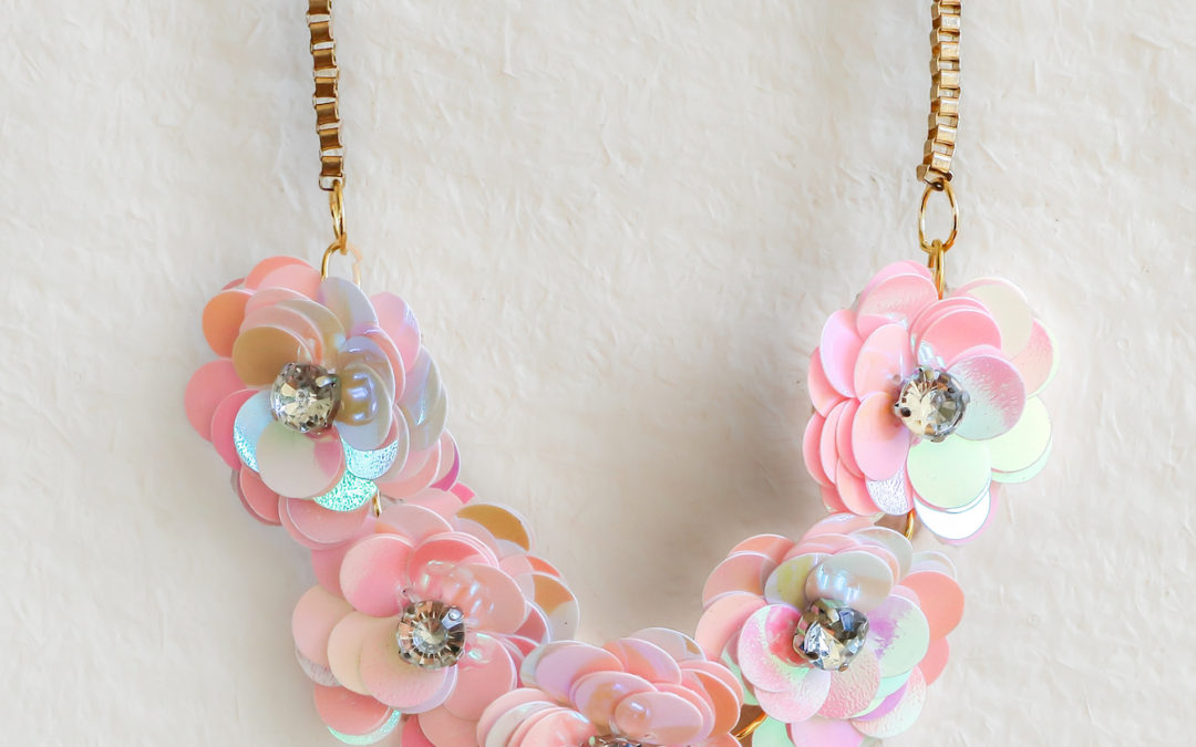 DIY J.Crew-Inspired Sequin Flower Necklace
