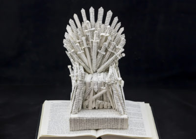 GoT Iron Throne Book Sculpture by Jamie B Hannigan - Front